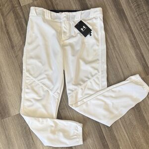 NEW Under Armour boys youth XL baseball pants white tapered fit sports NWT